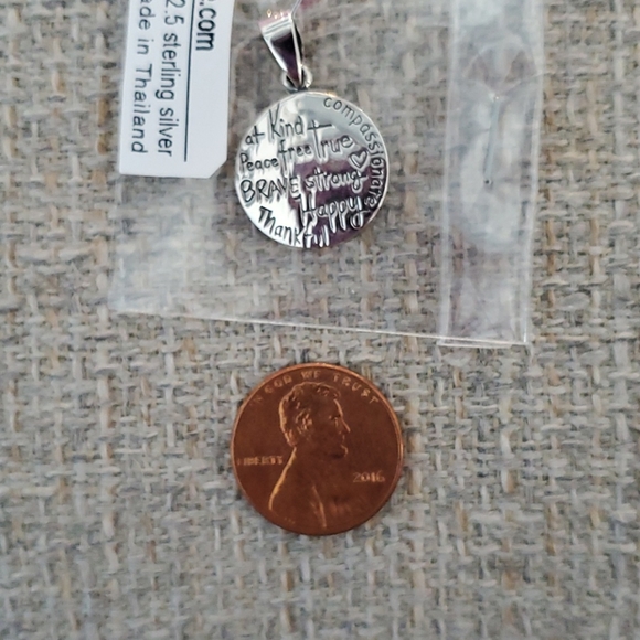 Sterling Positive thoughts Charm - Picture 2 of 3